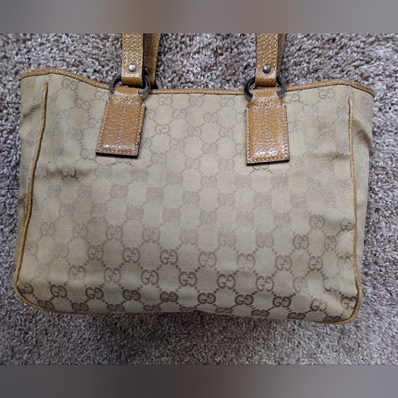 Gucci Medium Tan Monogram Tote Bag - Picture 6 of 16